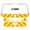 Striping Volkswagen Transporter T6 2019 H1 - Chevrons T11500 Orange/Yellow/White 10 cm trunk lid wit