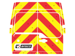 Striping Renault Master/Opel Movano 2013 H2 - Chevrons T7500 Red/Yellow 20 cm - 2 rear doors 270  wi