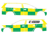 Striping Volkswagen Passat Break 2014 - Battenburg T11500 Vert/Jaune/Blanc KIT  gauche   droite 