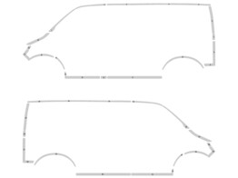 Contour Volkswagen Transporter T6 2016 L1H1 - Avery ECE104 Wit Class III - 2 schuifdeuren