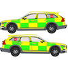 Striping Volvo V90 Cross Country 2018- Battenburg Green/Yellow KIT  left   right 