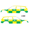 Striping Volvo V90 Cross Country 2018- Battenburg T11500 Green/Yellow/White KIT  left   right  - UC