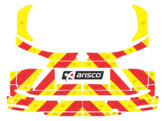 Striping Ford Focus Clipper 2018 - Chevrons T11500 Rouge/Jaune 10 cm