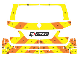 Striping Mercedes GLS 2018 - Chevrons T11500 Orange/Yellow 15 cm MUG/SMUR