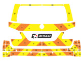 Striping Mercedes GLS 2018 - Chevrons T11500 Orange/Jaune 15 cm MUG/SMUR