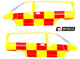 Striping Mercedes Vito 2015 A2 - Battenburg T11500 Rood/Geel/Wit  links   rechts  2 schuifdeuren - HVZ Vlaams-Brabant West Post Zaventem