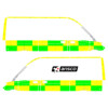 Striping Mercedes Sprinter 2019 L2H2 - Battenburg Avery Prismatic T11500 Green/Yellow/White KIT  lef