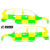 Striping Volvo XC90 2016 - Battenburg T11500 Groen/Geel/Wit KIT  links   rechts  - UZ Brussel