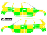 Striping Volvo XC90 2016 - Battenburg T11500 Vert/Jaune/Blanc KIT  gauche   droite  - UZ Brussel