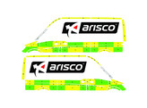 Striping Mercedes Sprinter 2013 L2H2 - Battenburg T11500 Green/Yellow/White  left   right  2 sliding