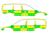 Striping Volvo XC70 2008-2016 Battenburg Vert/Jaune/Blanc  gauche   droit  AZ Delta 1-UDH-839