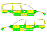 Striping Volvo XC70 2008-2016 Battenburg Grun/Gelb/Wei   links   rechts  Vivalia SCRL 1-AMZ-510