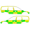 Striping Volvo XC70 2008-2016 Battenburg Green/Yellow/White  left   right  AZ Groeninge Kortrijk 1-K