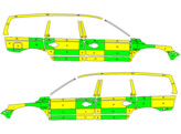 Striping Volvo XC70 2008-2016 Battenburg Green/Yellow/White  left   right  AZ Groeninge Kortrijk 1-K