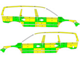 Striping Volvo XC70 2008-2016 Battenburg Vert/Jaune/Blanc  gauche   droite  AZ Jan Palfijn 1-DUU-108