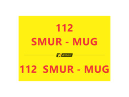 Opschrift  112  SMUR - MUG   motorkap en achterdeuren 