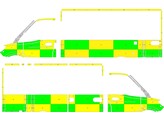 Striping Mercedes Sprinter Box Body Battenburg Green/Yellow/White  left   right  Noord-Limburg