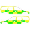 Striping Volvo XC70 2008-2016 Battenburg T11500 Grun/Gelb/Wei   links   rechts  ASZ Aalst 1-FTH-081