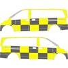 Striping Mercedes Vito 2016 A2 Traffic Officer KIT Avery Prismatic Yellow / Oralite Black  left   ri