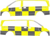 Striping Mercedes Vito 2016 A2 Traffic Officer KIT Avery Prismatic Jaune / Oralite Noir  gauche   dr