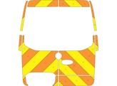 Striping Mercedes Sprinter 316  RWD  2018 H2 - Chevrons T11500 Orange/Jaune 20 cm avec vitres