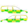 Striping Volvo XC70 2008-2016 Battenburg Green/Yellow/White  left   right  AZ Groeninge 1-BVR-889