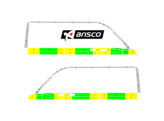 Striping Mercedes Sprinter 2018 L2H2 - Half Battenburg T11500 Vert/Jaune/Blanc  gauche   droite  2 p