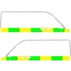 Striping Mercedes Sprinter 2018 L2H2 - Half Battenburg T11500 Yellow/Green/White  left   right  2 sl