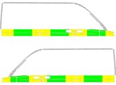 Striping Mercedes Sprinter 2018 L2H2 - Half Battenburg T11500 Vert/Jaune/Blanc  gauche   droite  2 p