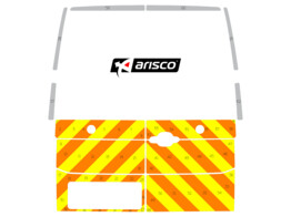 Striping Volkswagen Crafter 2017 H3 - Half Chevrons  under windows  T11500 Orange/Yellow/White 10 cm