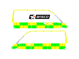 Striping Mercedes Sprinter 2018 L2H2 - Battenburg Avery T11500 Yellow/Green/White  left   right  1 s