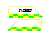 Striping Mercedes Sprinter 2018 L2H2 - Battenburg Avery T11500 Yellow/Green/White  left   right  1 s