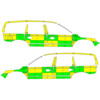 Striping Volvo XC70 2008-2016 Battenburg Groen/Geel/Wit  links   rechts  AZ Delta 1-SRJ-619