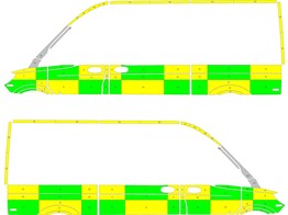 Striping Mercedes Sprinter 2018 L2H2 - Battenburg Avery T11500 Green/Yellow/White  left   right  2 s