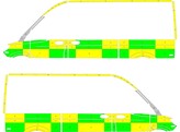 Striping Mercedes Sprinter 2018 L2H2 - Battenburg Avery T11500 Green/Yellow/White  left   right  2 s