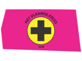 Full color logo  One Way Vision    laminaat  witte achtergrond  - 71x52 cm Het Vlaamse Kruis Zandhoven