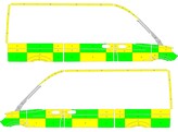 Striping Mercedes Sprinter 2018 L2H2 - Battenburg Avery T11500 Green/Yellow/White  left   right  2 s