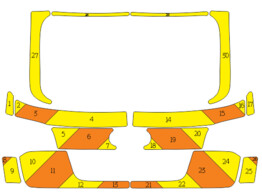 Striping Audi A6 Avant Allroad 2011-2018 MUG Chevrons Orange/Jaune 1-CFN-301