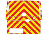 Striping MAN TGE/Volkswagen Crafter H2 2018- Chevrons T7500 Rouge/Jaune 10 cm - sans fenetres