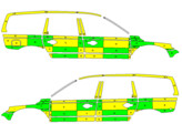 Striping Volvo XC70 2008-2016 Battenburg Vert/Jaune/Blanc  gauche   droite  AZ West 1-HDR-197