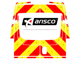 Striping Iveco Daily H2 - Chevrons T11500 Rouge/Jaune 20 cm avec vitres