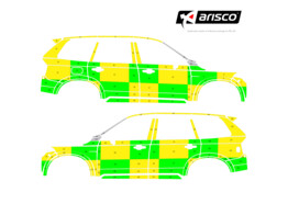 Striping Volvo XC90 2018 - Battenburg T11500 Groen/Geel/Wit  links   rechts  - SMUR Clinique Saint-Pierre ASBL