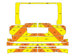 Striping Volvo XC90 2020 - Chevrons T11500 Orange / Gelb 15 cm   ST6 unter den Ruckleuchten