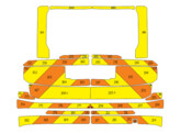 Striping Volvo XC90 2020 - Chevrons T11500 Orange/Yellow 15 cm   ST6 below taillights