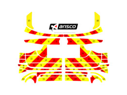 Striping BMW X3 2019 - Chevrons T7500 Rouge/Jaune 10 cm