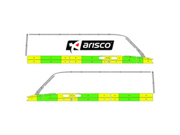 Striping Mercedes Sprinter 2018 L2H1 - Half Battenburg T11500 Yellow/Green/White  left   right  2 sl