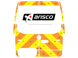 Striping Mercedes Sprinter 2019 H2 - Chevrons T11500 Orange/Jaune 20 cm avec vitres   ST6