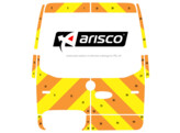 Striping Mercedes Sprinter 2019 H2 - Chevrons T11500 Orange/Jaune 20 cm avec vitres   ST6