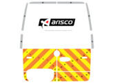 Striping Mercedes Sprinter 2019 H2 - Half Chevrons  under windows  T11500 Orange/Yellow/White 10 cm