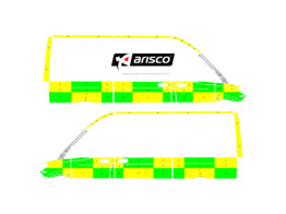 Striping Mercedes Sprinter 2018 L2H2 - Battenburg T11500 Green/Yellow/White  left   right  2 sliding